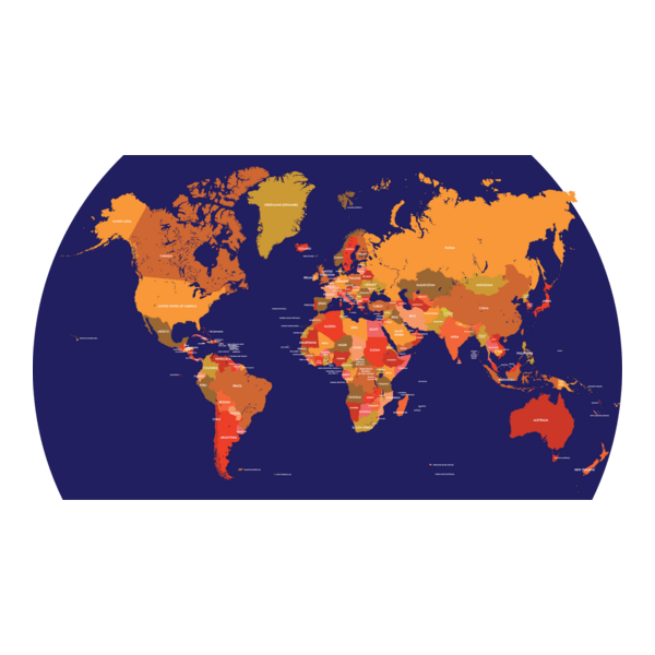 Political World Map Logo PNG Vector