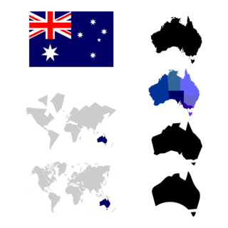 Australia Map Logo PNG Vector