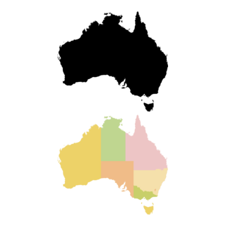 Australia Map Logo PNG Vector