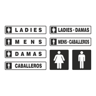 Bathroom Door Sign Logo PNG Vector