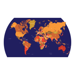 Political World Map Logo PNG Vector