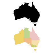 Australia Map Logo PNG Vector