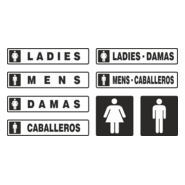 Bathroom Door Sign Logo PNG Vector