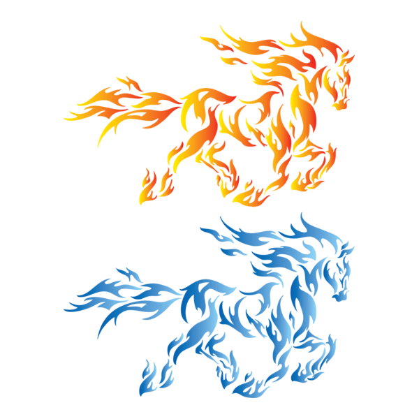 Blue fire horse Logo PNG Vector