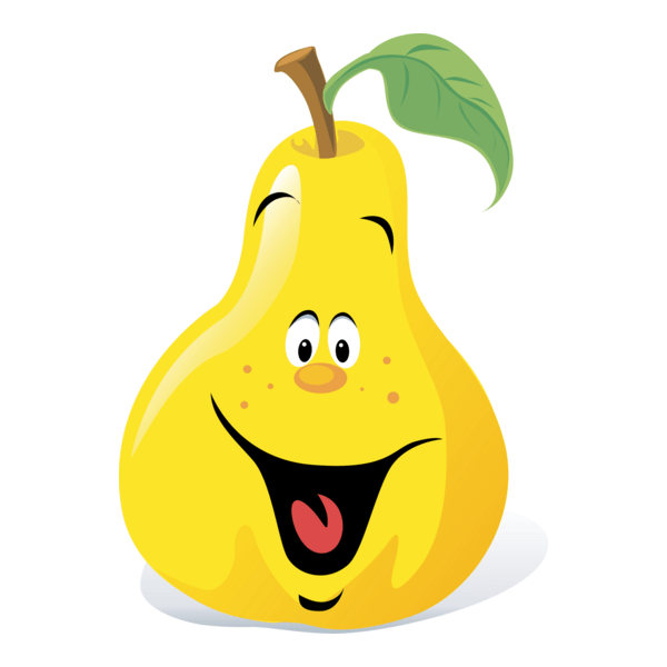 Cartoon Pear Logo PNG Vector