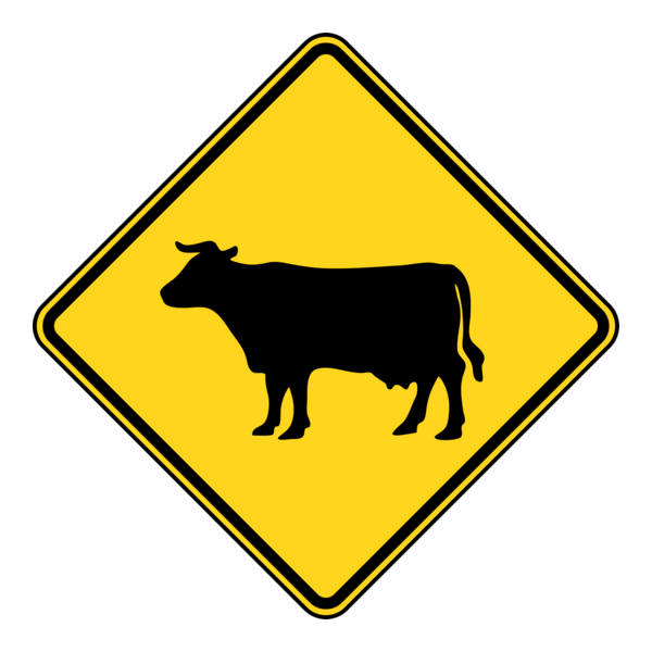CATTLE CROSSING HIGHWAY SIGN Logo PNG Vector