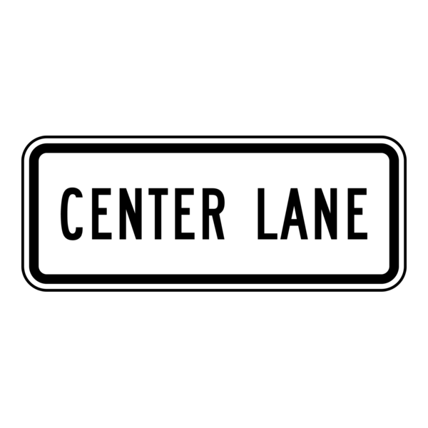 CENTER LANE TRAFFIC SIGN Logo PNG Vector