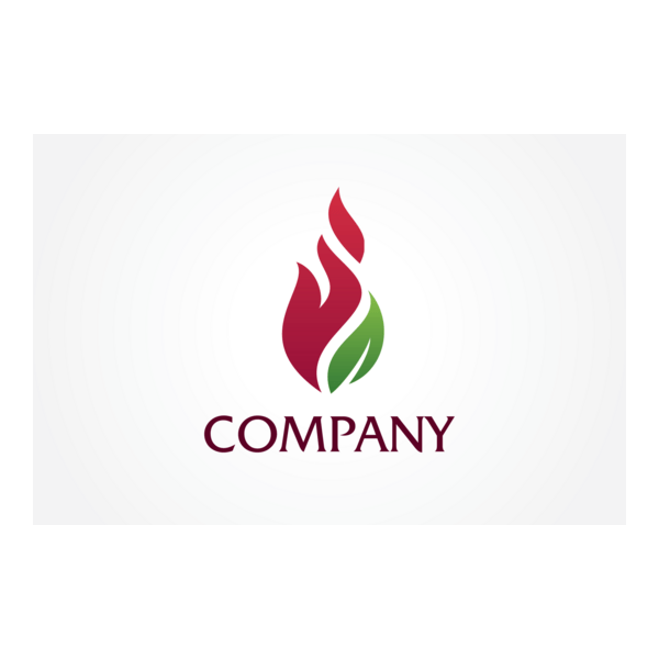 Company Leaf and Flames Logo PNG Vector
