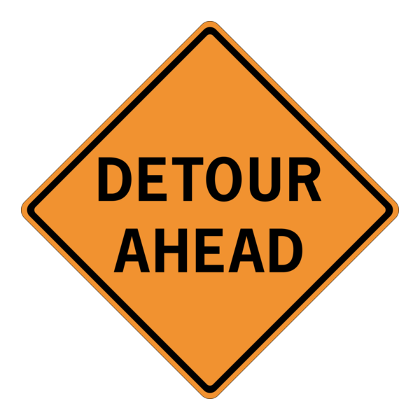 DETOUR AHEAD SIGN Logo PNG Vector