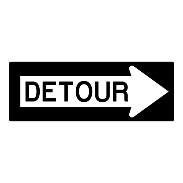DETOUR BLACK ROAD SIGN Logo PNG Vector