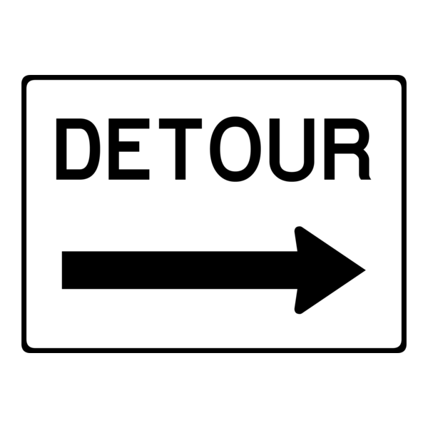 DETOUR TRAFFIC SIGN Logo PNG Vector