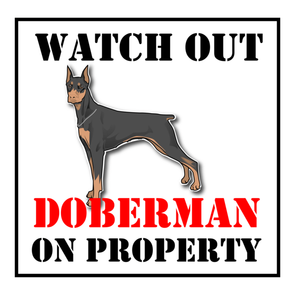 DOBERMAN ON PROPERTY SIGN Logo PNG Vector