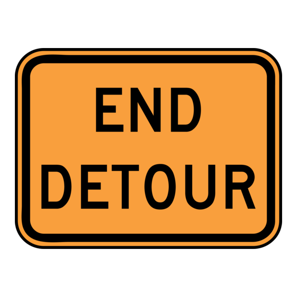 END DETOUR TRAFFIC SIGN Logo PNG Vector