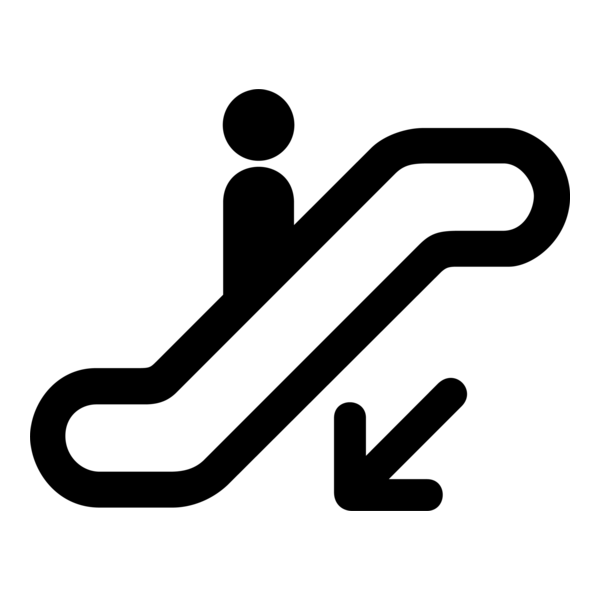 ESCALATOR DOWN SIGN Logo PNG Vector