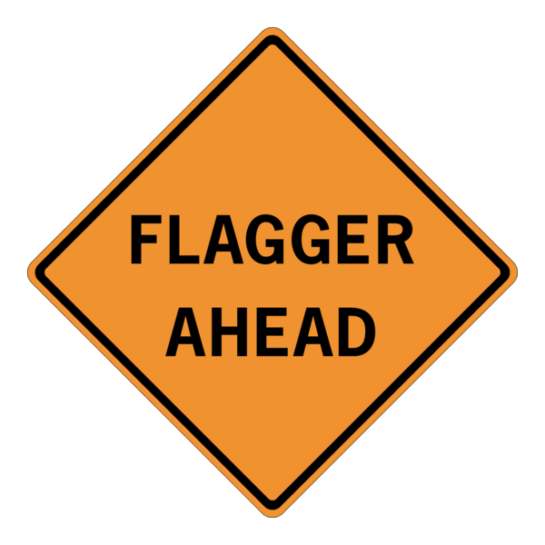 FLAGGER AHEAD SIGN Logo PNG Vector