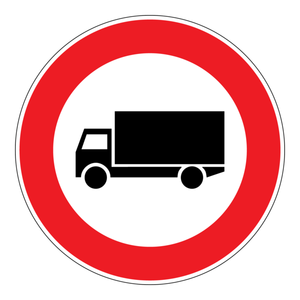 FORBIDDEN ENTRY FOR GOODS VEHICLES SIGN Logo PNG Vector
