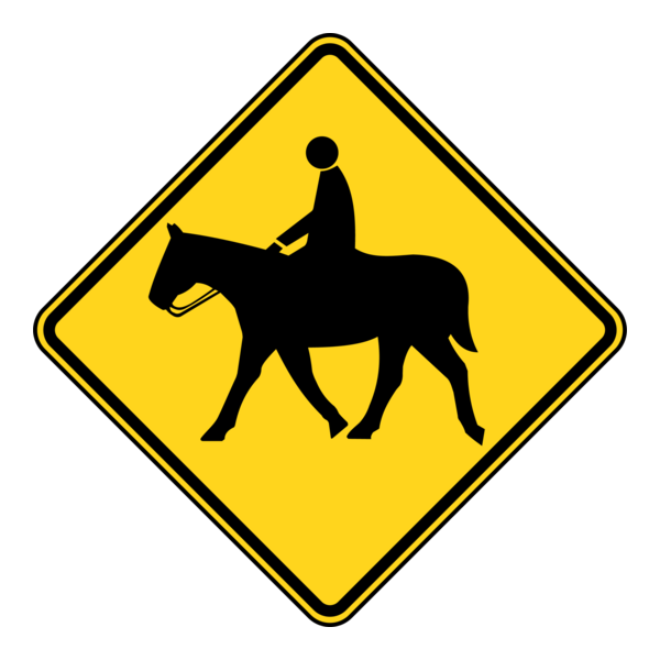 HORSE CROSSING ROAD SIGN Logo PNG Vector