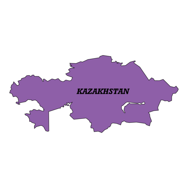 KAZAKHSTAN OUTLINE MAP Logo PNG Vector