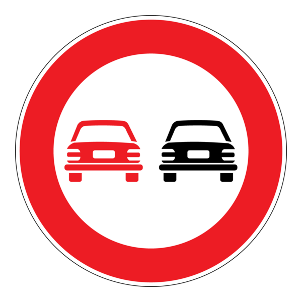 NO OVERTAKING SIGN Logo PNG Vector