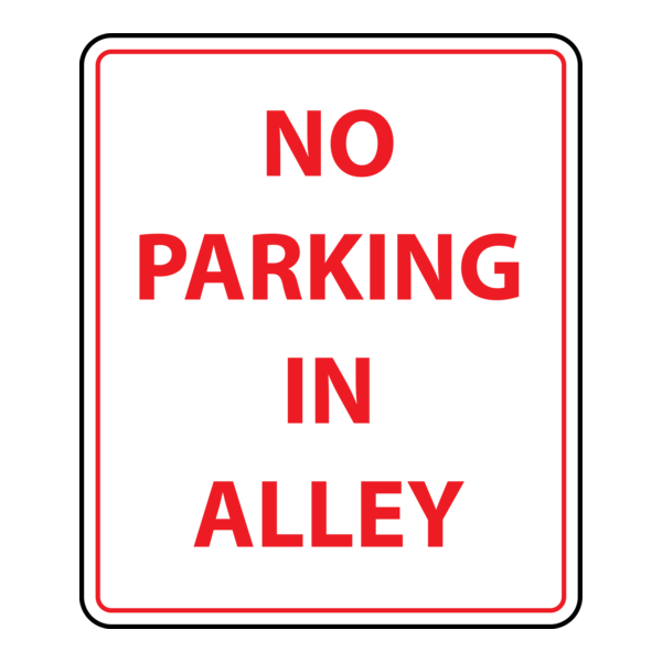 NO PARKING IN ALLEY SIGN Logo PNG Vector