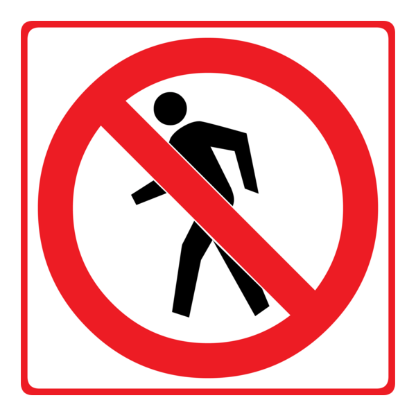 NO PEDESTRIANS ROAD SIGN Logo PNG Vector