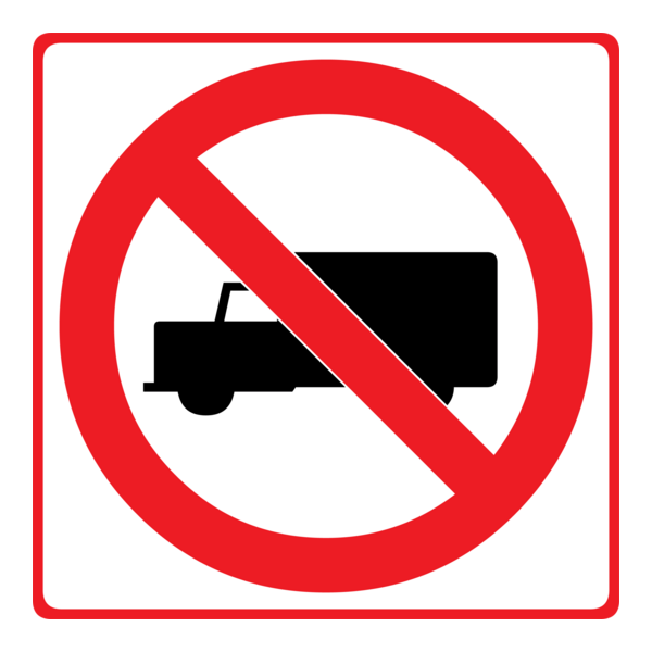 NO TRUCKS ROAD SIGN Logo PNG Vector