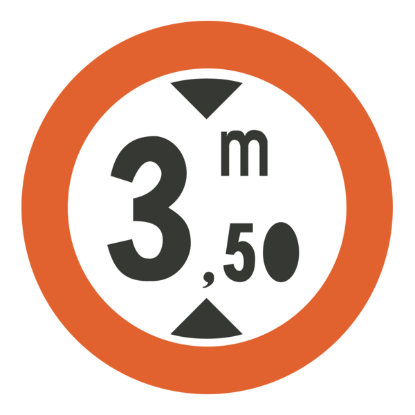 NO VEHICLES ABOVE 3.5 m SIGN Logo PNG Vector