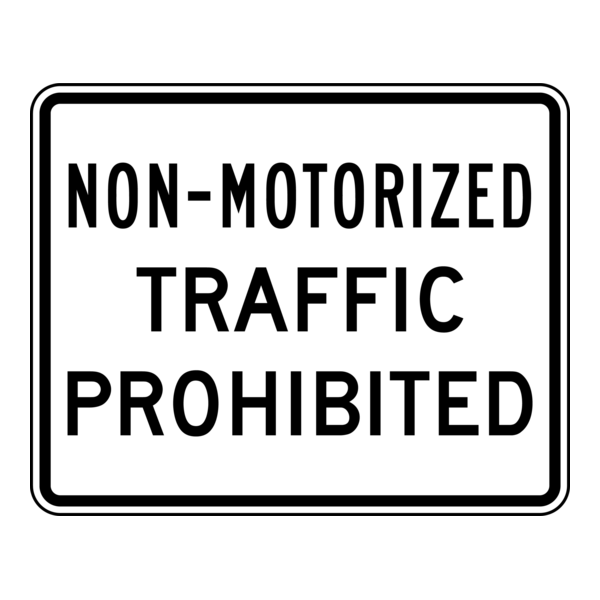 NON-MOTORIZED TRAFFIC PROHIBITED Logo PNG Vector