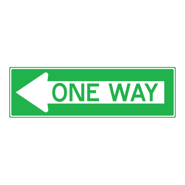 ONE WAY GREEN ROAD SIGN Logo PNG Vector