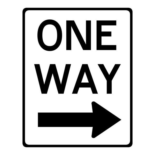 ONE WAY STREET ROAD SIGN Logo PNG Vector