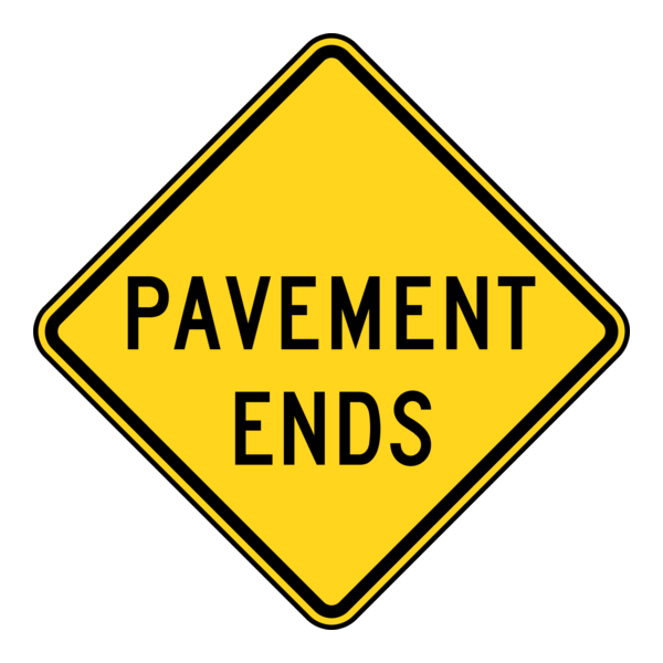 PAVEMENT ENDS ROAD SIGN Logo PNG Vector