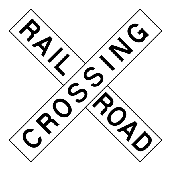 RAILROAD CROSSING ROAD SIGN Logo PNG Vector