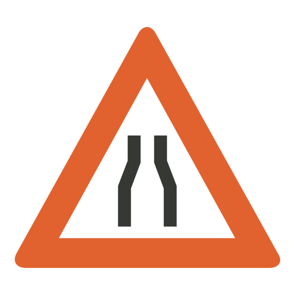 ROAD NARROWS SIGN Logo PNG Vector
