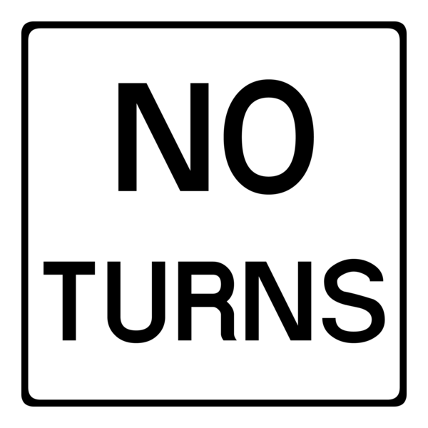 ROAD SIGN FOR NO TURNS Logo PNG Vector