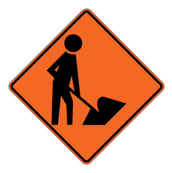 ROAD WORKS ROAD SIGN Logo PNG Vector