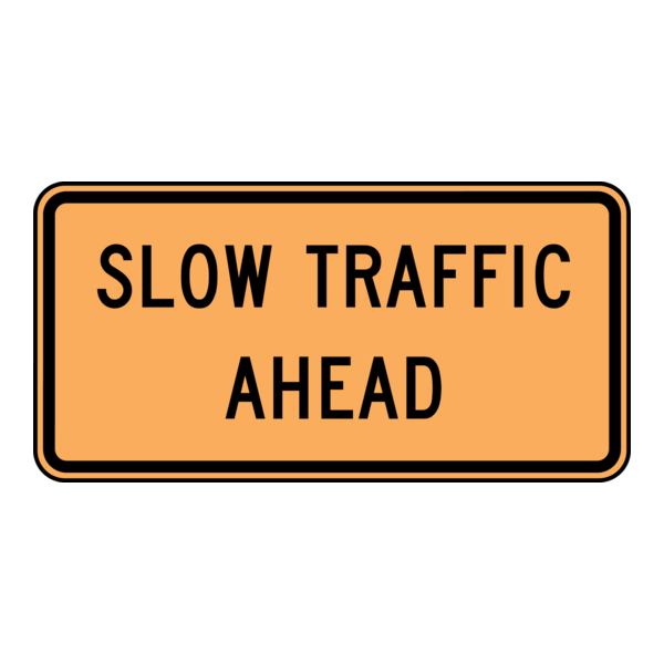 SLOW TRAFFIC AHEAD SIGN Logo PNG Vector