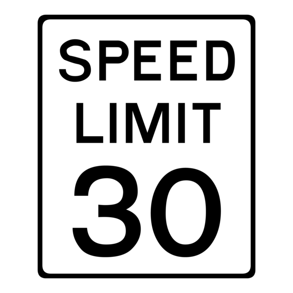 SPEED LIMIT 30 ROAD SIGN Logo PNG Vector