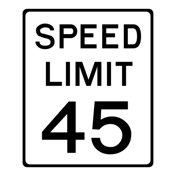 SPEED LIMIT 45 SIGN Logo PNG Vector