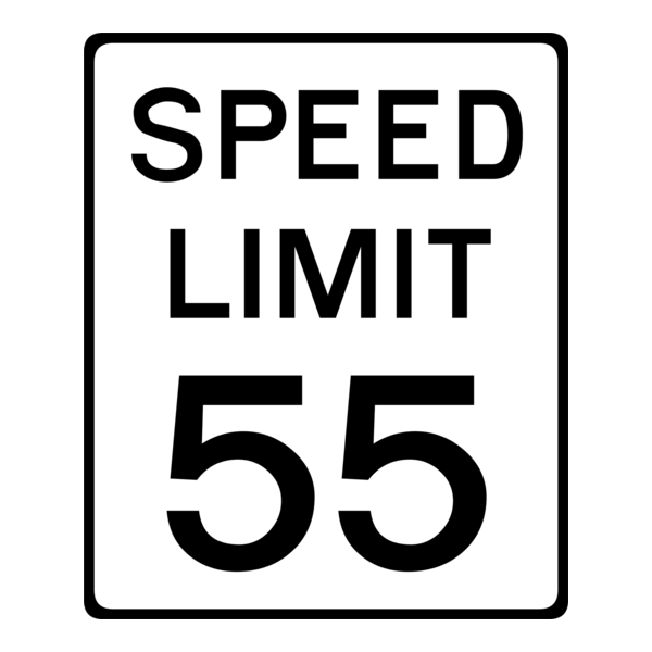 SPEED LIMIT 55 TRAFFIC SYMBOL Logo PNG Vector