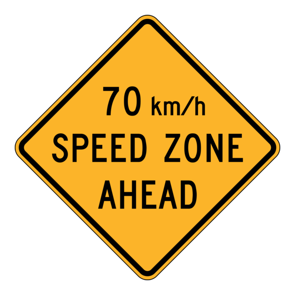 SPEED ZONE 70 KM PER HOUR SIGN Logo PNG Vector