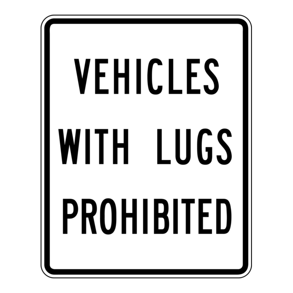 VEHICLES WITH LUGS ROAD SIGN Logo PNG Vector