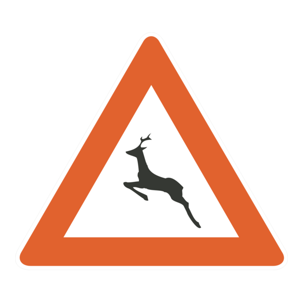 WILD ANIMALS ON THE ROAD SIGN Logo PNG Vector