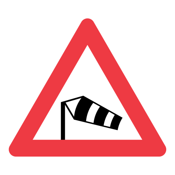 WIND WARNING TRAFFIC SIGN Logo PNG Vector