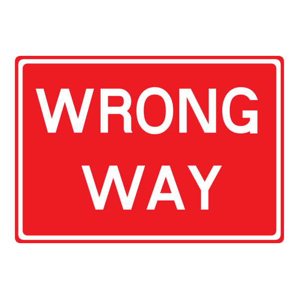WRONG WAY SIGN Logo PNG Vector