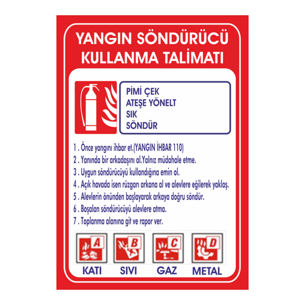 yangın söndürücü kullanma talimatı Logo PNG Vector