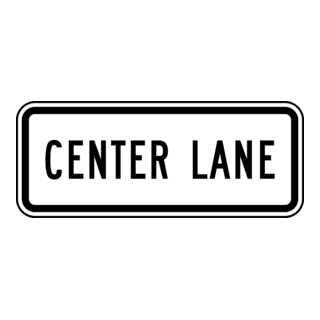 CENTER LANE TRAFFIC SIGN Logo PNG Vector