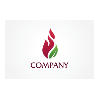 Company Leaf and Flames Logo PNG Vector
