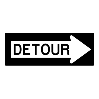 DETOUR BLACK ROAD SIGN Logo PNG Vector