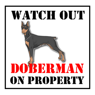 DOBERMAN ON PROPERTY SIGN Logo PNG Vector