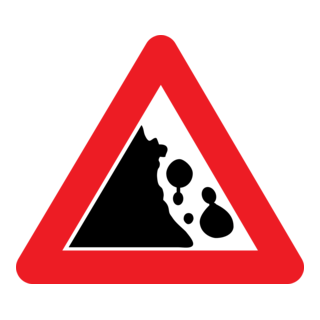 FALLING ROCKS ROAD SIGN Logo PNG Vector
